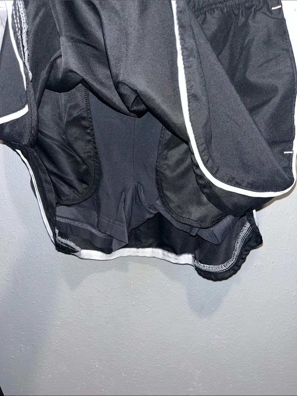 Black Athletic Skort with White Side Panels and Trim